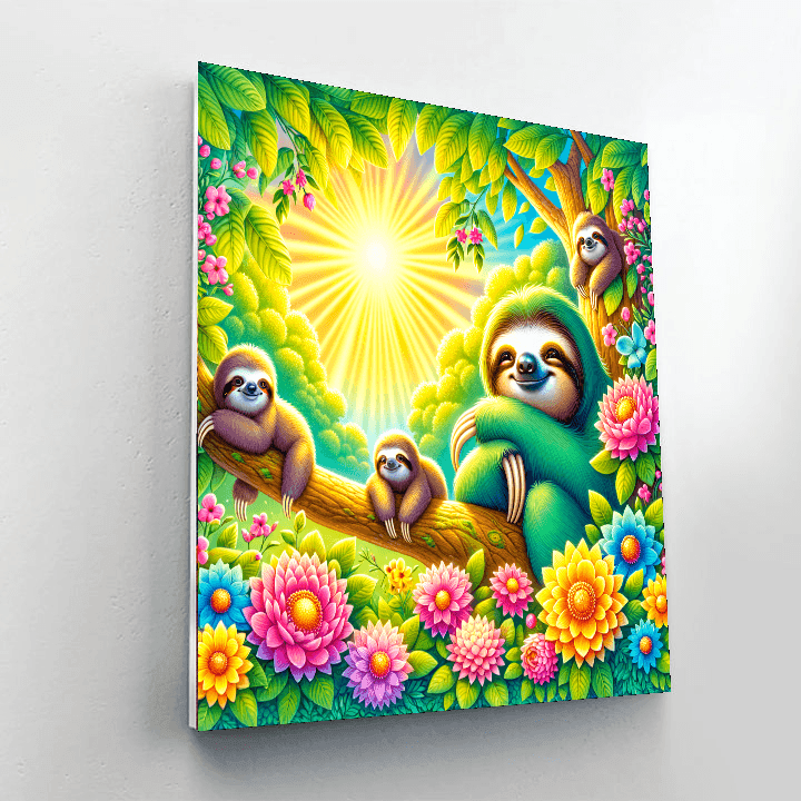 Sweet Dreaming Sloths Painting Number Kit