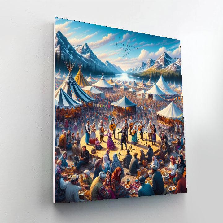 Folk On The Rocks Paint By Number