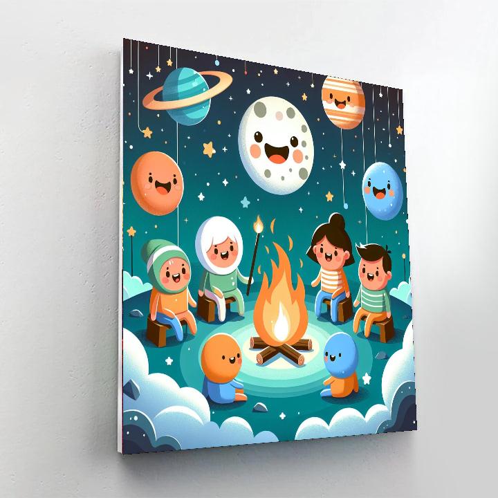Cosmic Campfire Adventure Paint By Numbers Art