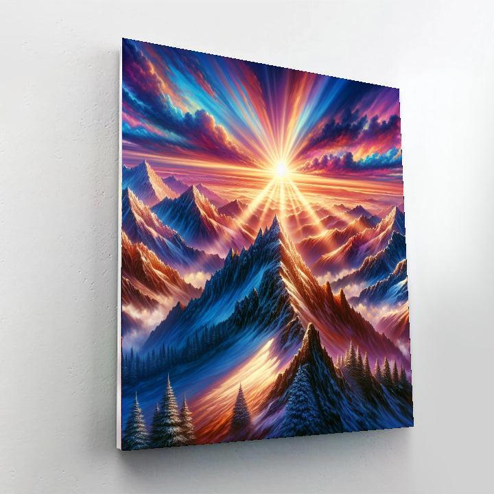 Glorious Mountain Sunrise Paint By Color