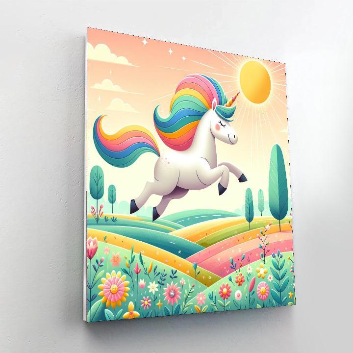 Bouncing Rainbow Unicorn Paint By Color