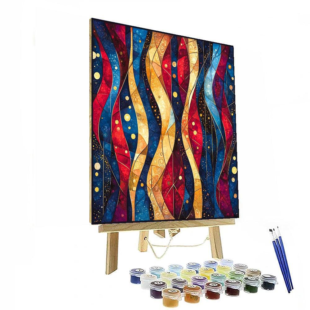 Gustav Klimt Inspired Connection In Color  Paint By Numbers Kits