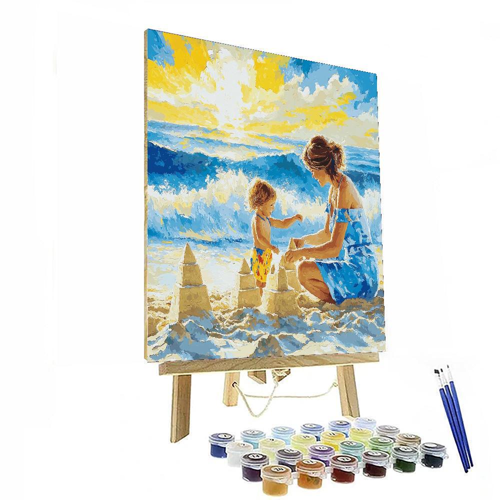Mom And Me By The Sea Painting Number Kit