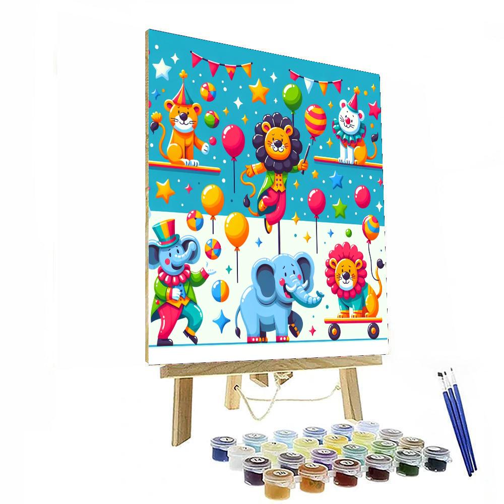 Colorful Circus Animals Number Painting