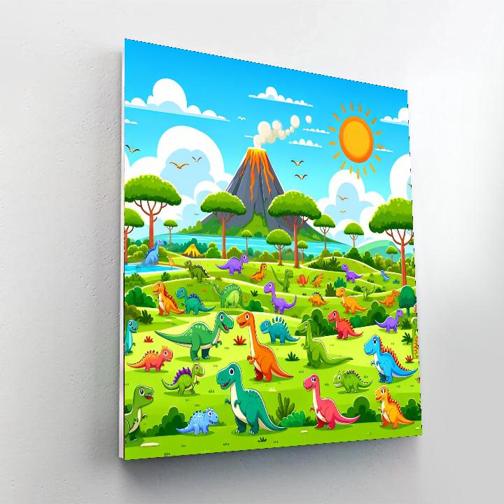 Funky Dino Park Number Painting