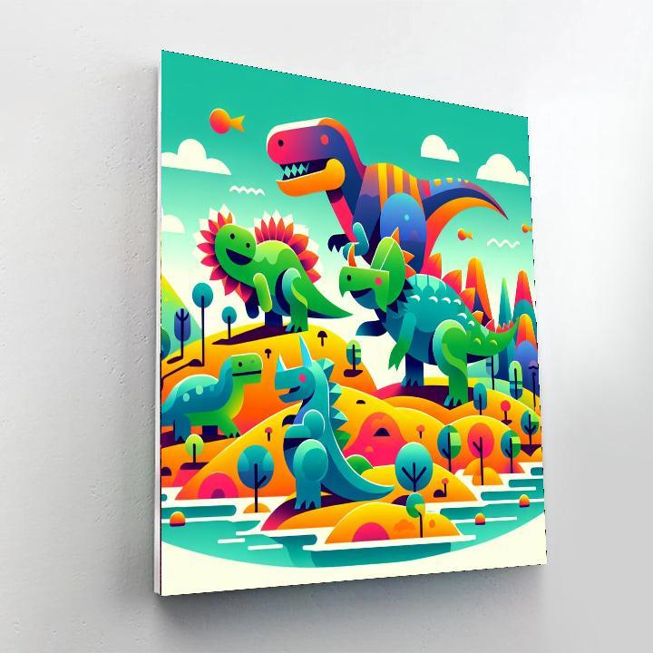 Adventure On Dinosaur Island Paint By Color