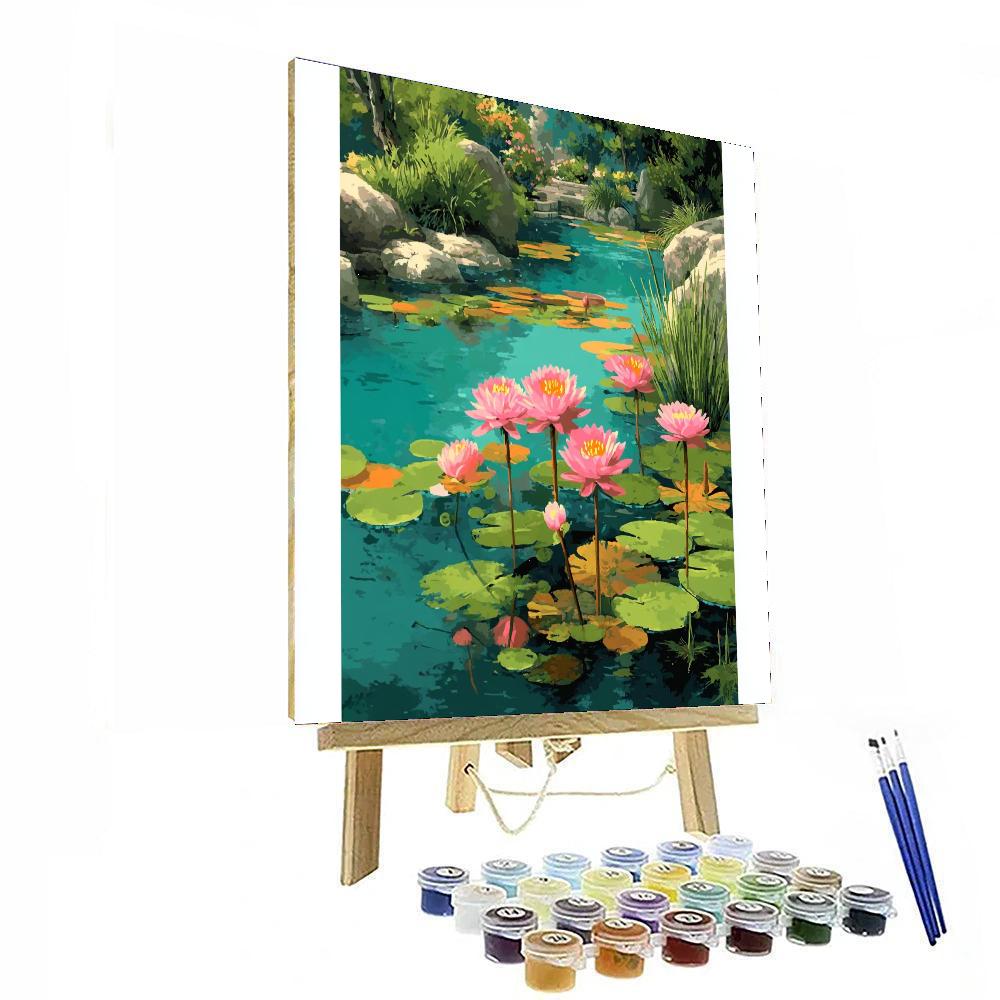 Monet Inspired Monet's Enchanted Pond  Paint By Number