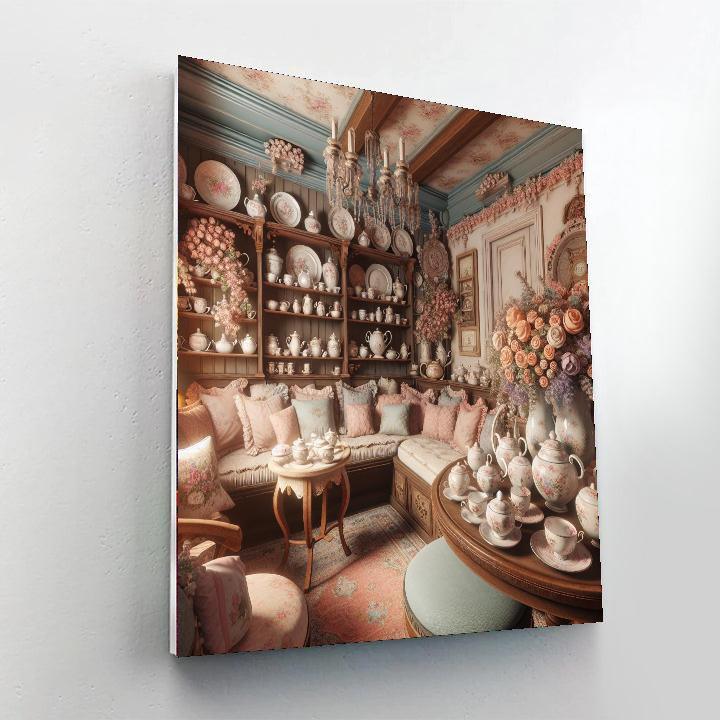 Charming Tea Room Scene Painting By Numbers Kit