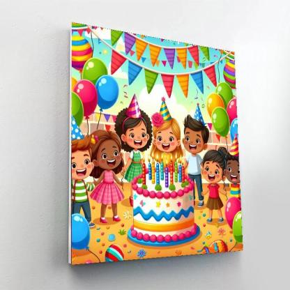 Joyful Birthday Celebration Number Painting