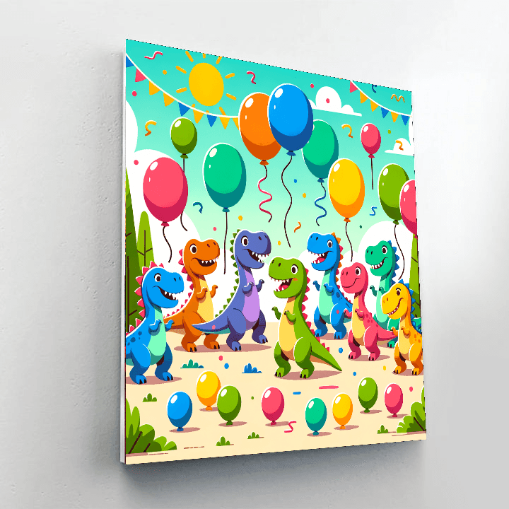 Dino Dance Party Paint By Color