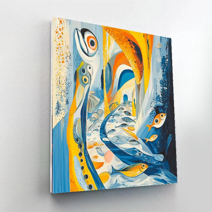 Salvador Dali Inspired The Surreal Fish Market  Paint By Numbers Kits