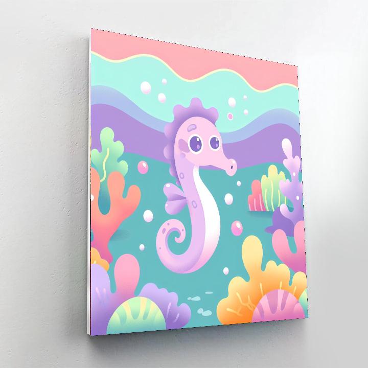 Gentle Seahorse Number Painting