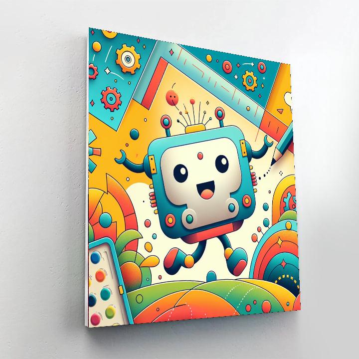 Bouncy Robot Adventure Painting By Numbers Kit