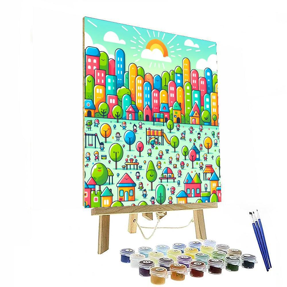 Doodle Town Paint By Color