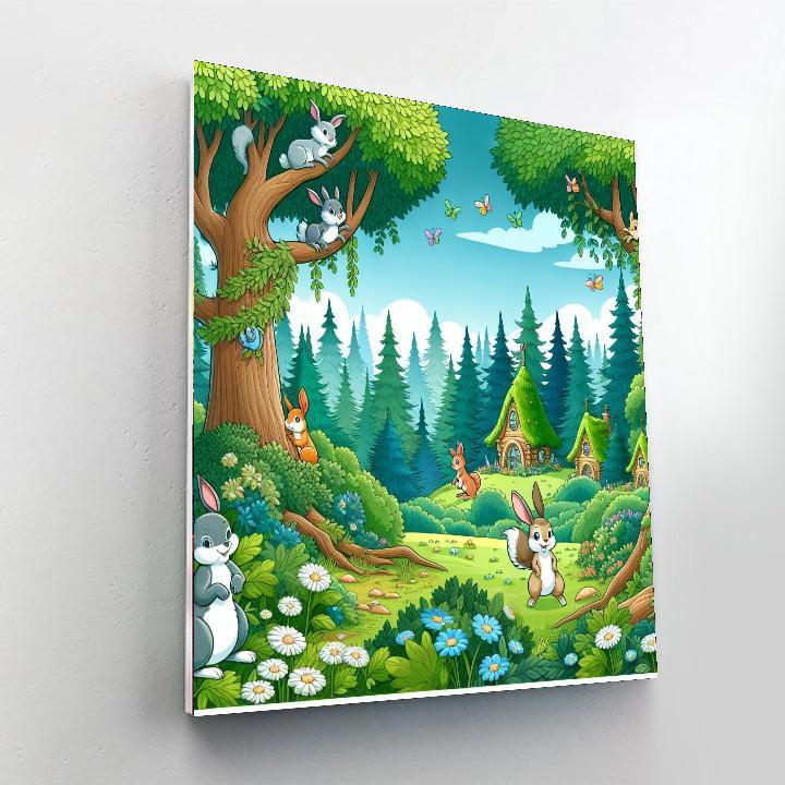 Woodland Friends And Fairy Houses Paint By Number