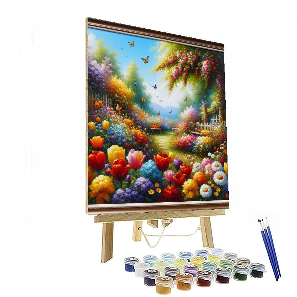 Joyful Day In The Garden Painting Number Kit