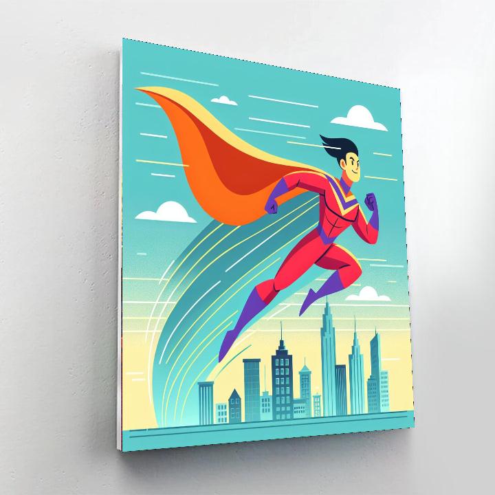 Superhero City Save Painting Number Kit