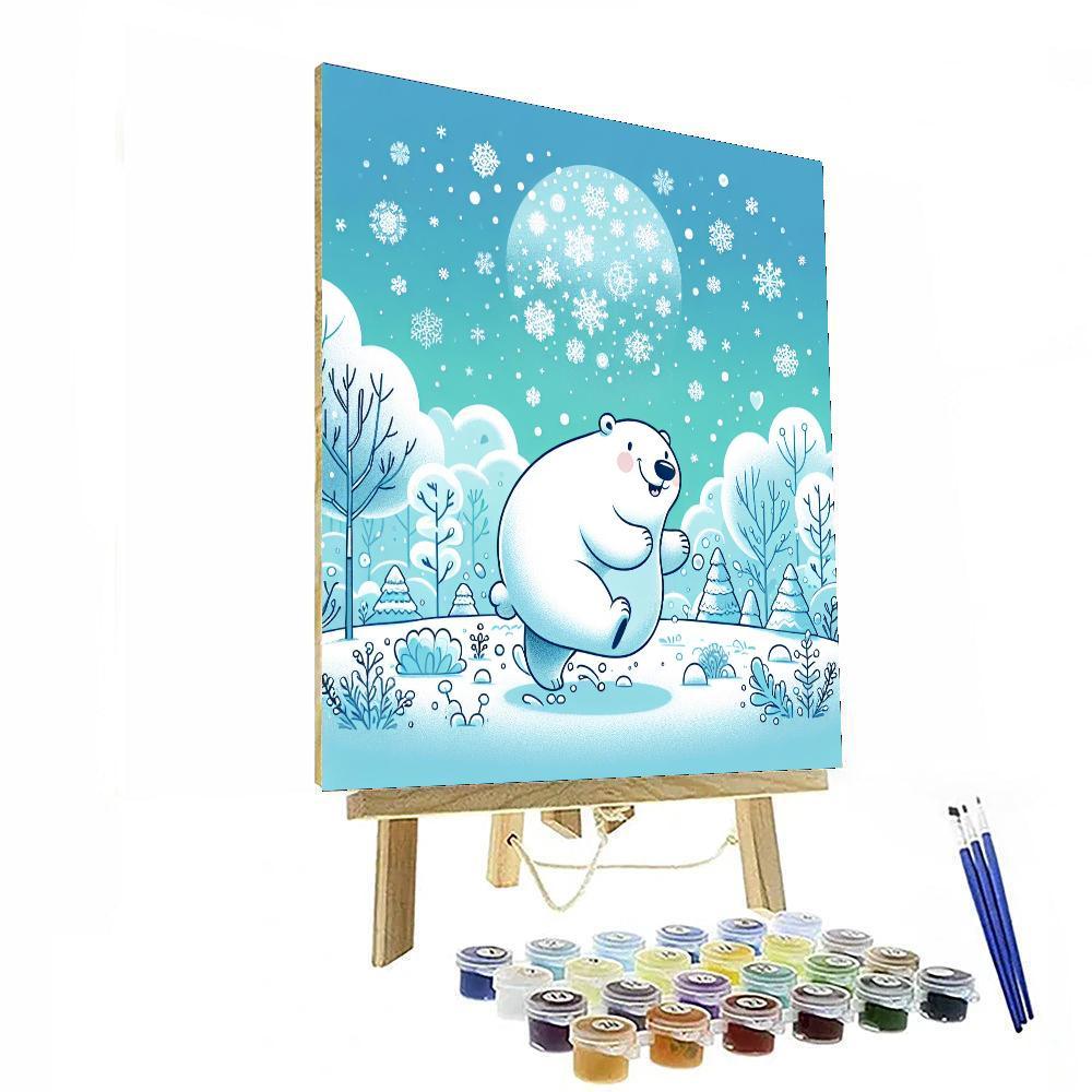 Polar Bear's Winter Wonderland Paint By Numbers