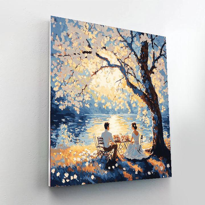 Claude Monet Inspired Under The Cherry Tree  Number Painting