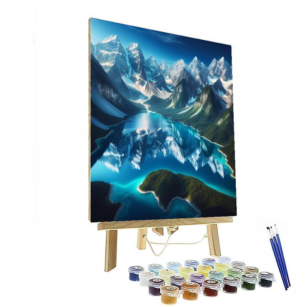 Mystical Mountain Reflection Paint By Number