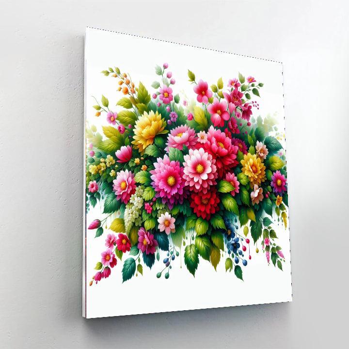 Vibrant Floral Cascade DIY Paint By Numbers