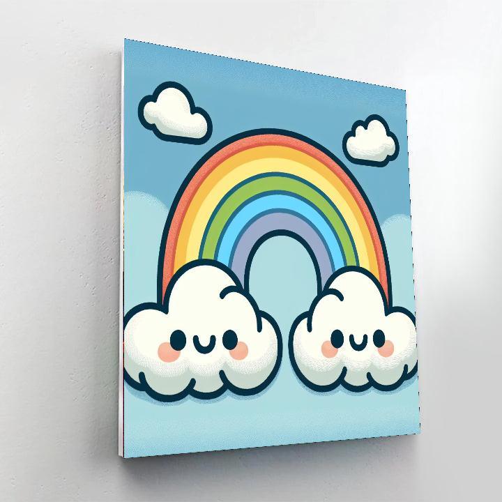 Rainbow Rain Paint By Numbers Art