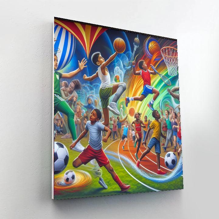 Dynamic Sports Celebration Painting By Numbers Kit