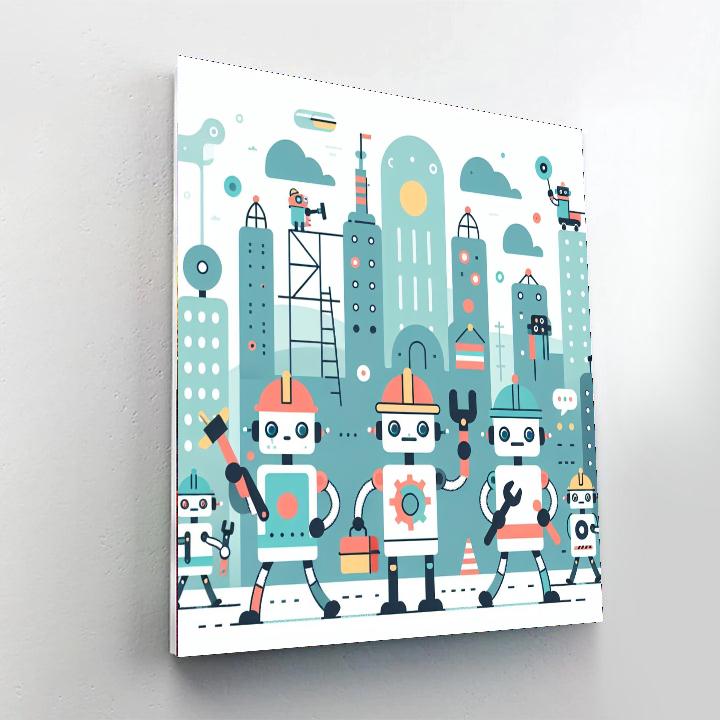 Quirky Robot Builders Numbered Painting Kits