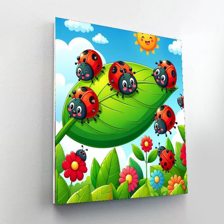 Dancing Ladybugs Paint By Number