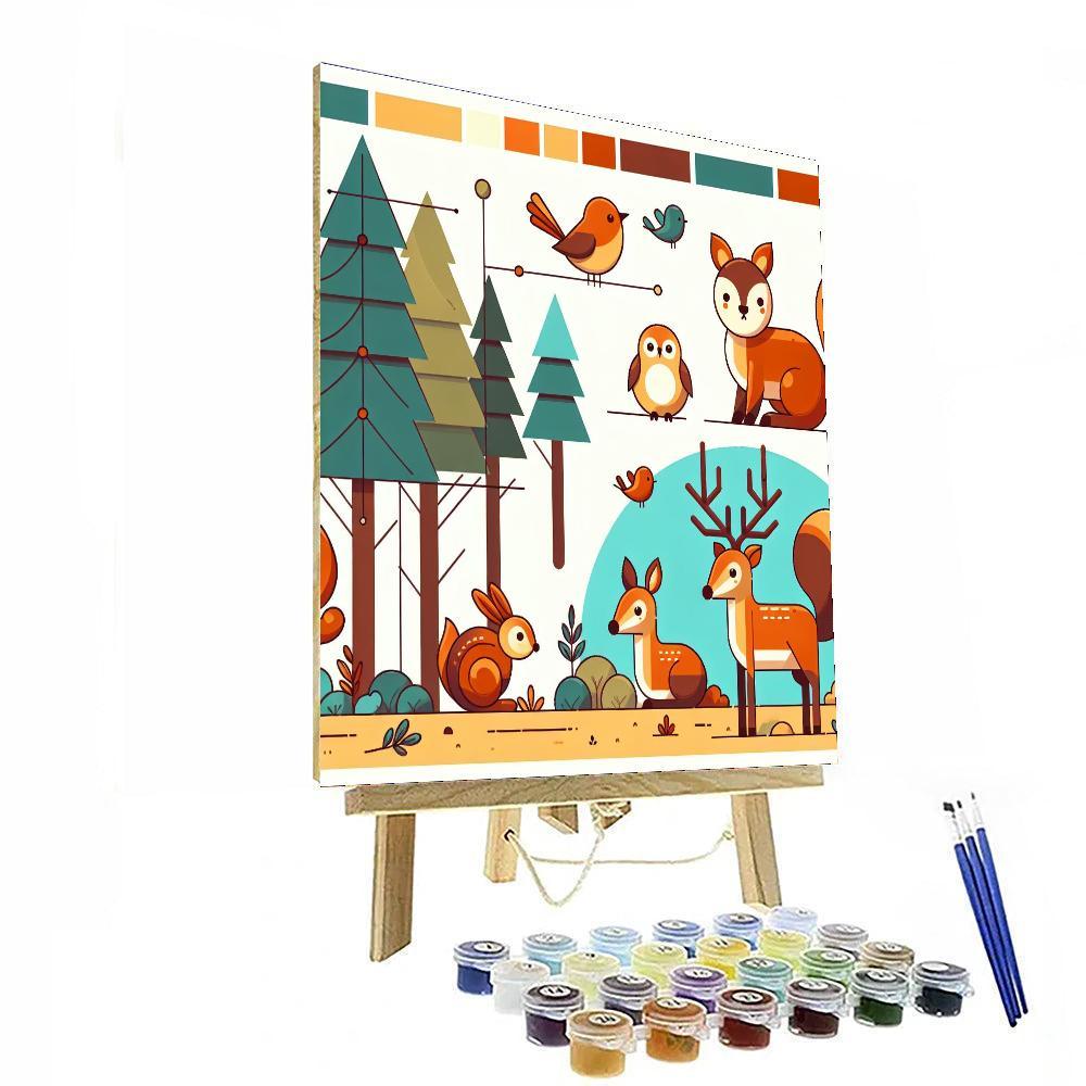 Happy Woodland Critters Painting By Numbers Kit