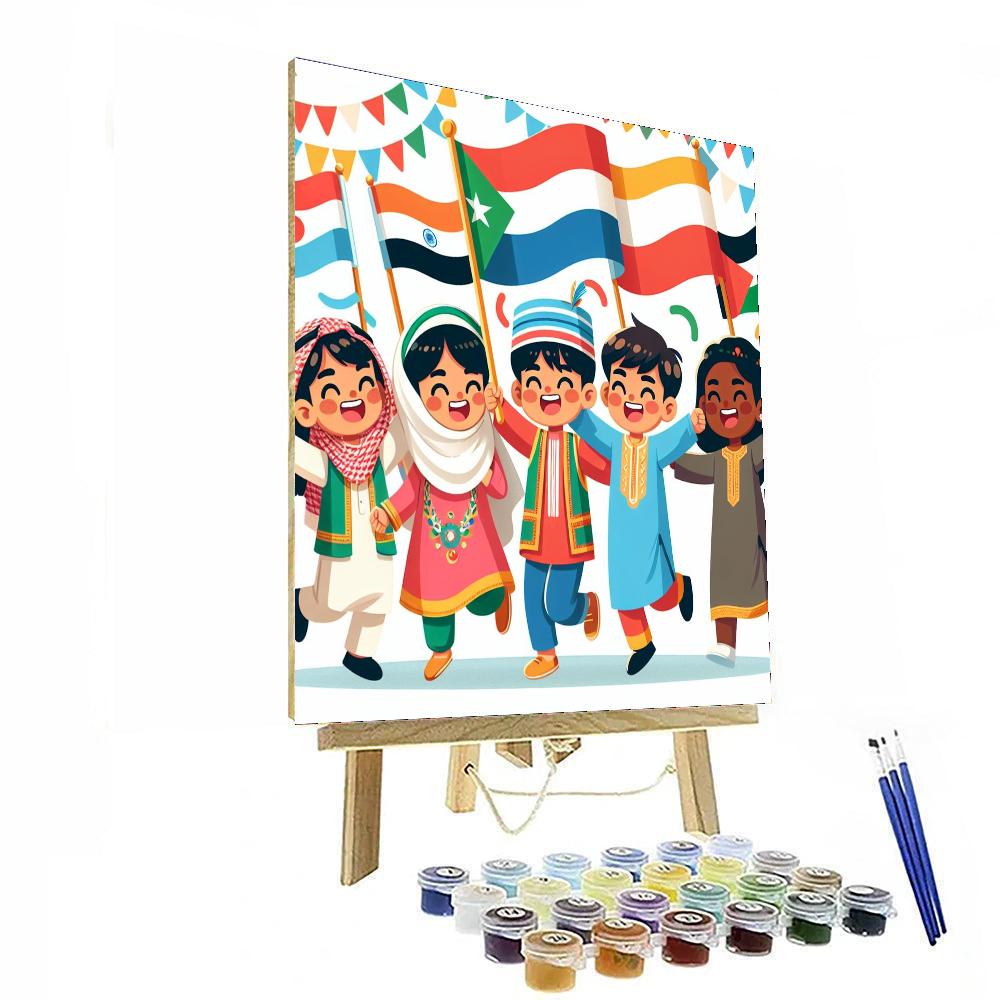 Colorful Parade Of Cultures Number Painting