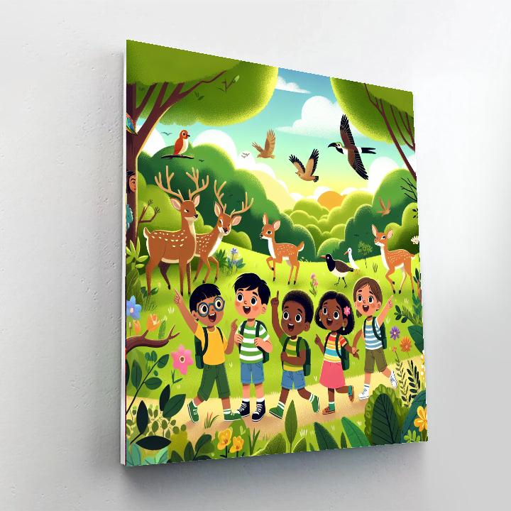 Explorers In The Forest Painting Number Kit