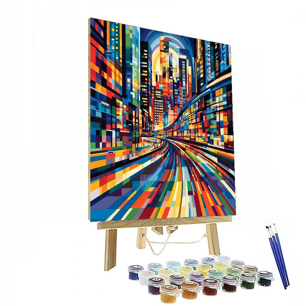 Umberto Boccioni Inspired Dynamic Futurist City  Paint By Numbers