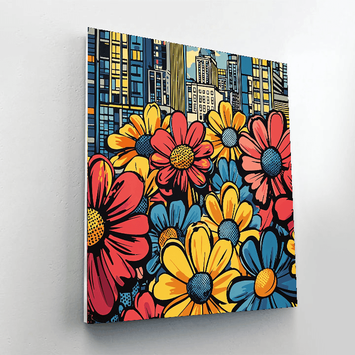 Roy Lichtenstein Inspired Floral Metropolis  Paint By Numbers Kits