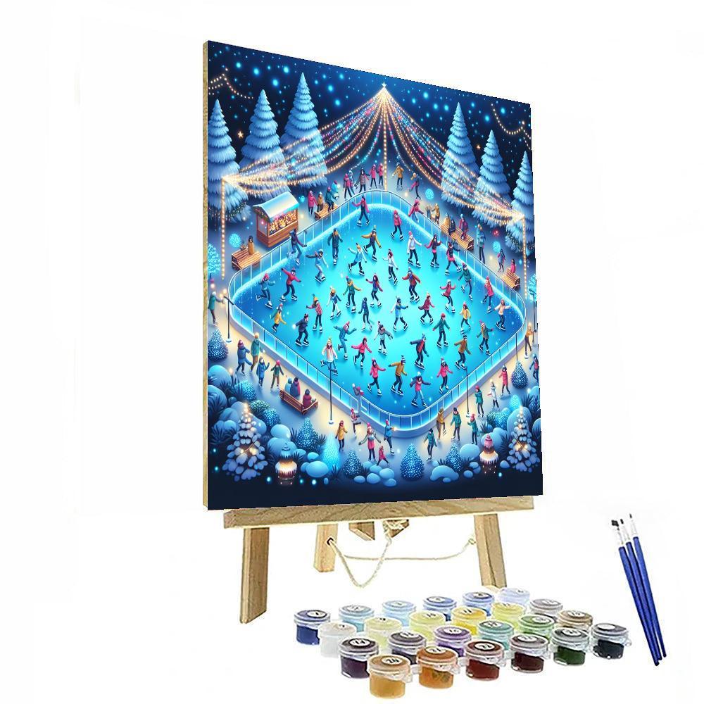 Glimmering Ice Skating Rink Numbered Painting Kits