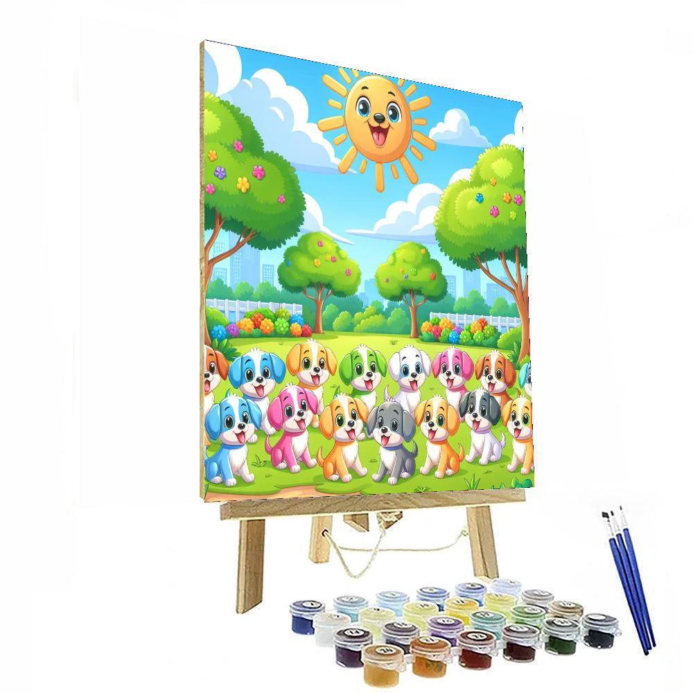 Playful Pups Playground Number Painting