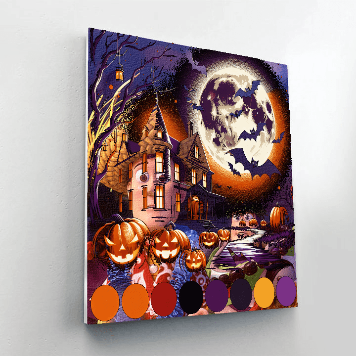 Halloween Spectacle Paint By Numbers Art