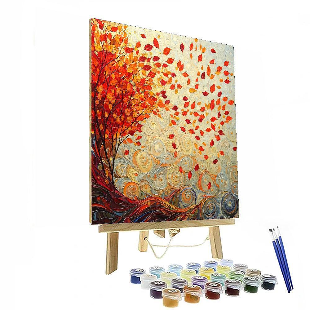 Gustav Klimt Inspired Falling Leaves  Paint By Numbers