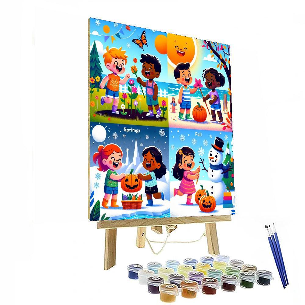 Vibrant Seasonal Celebration Number Painting