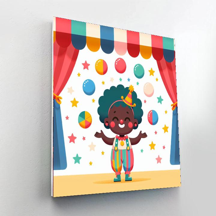Happy Clown Circus Painting Number Kit