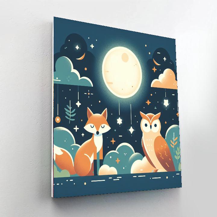 Moonlight Menagerie Paint By Numbers Art