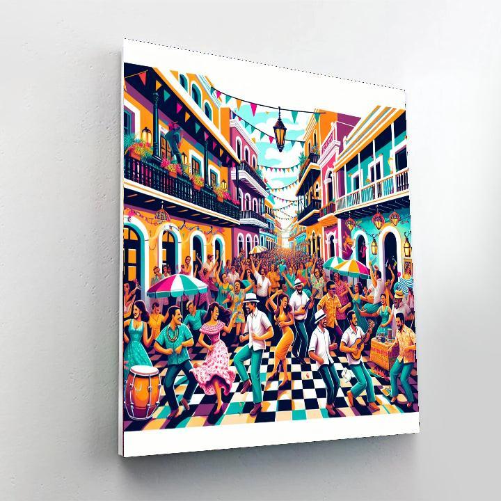 Fiesta De La Calle San Sebastián - Puerto Rico Painting By Numbers Kit