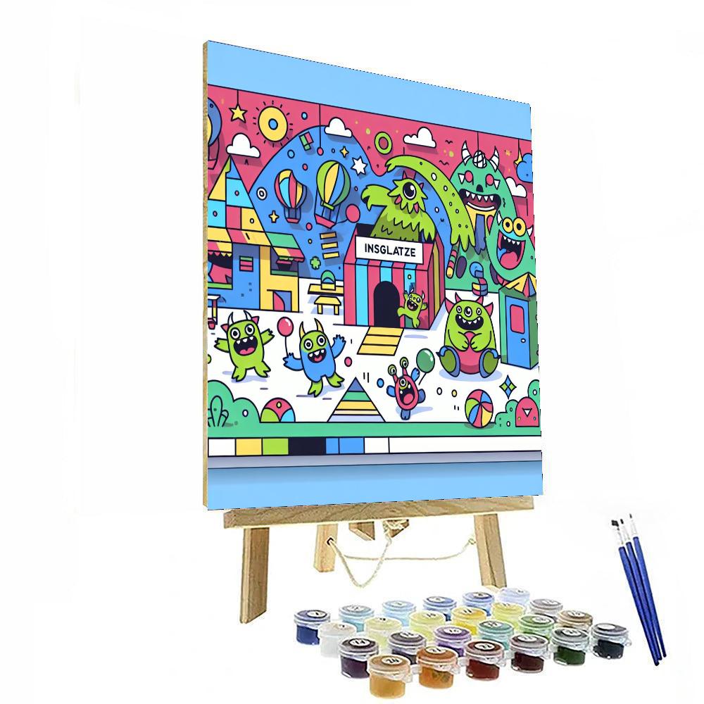 Friendly Monster's Funhouse Number Painting