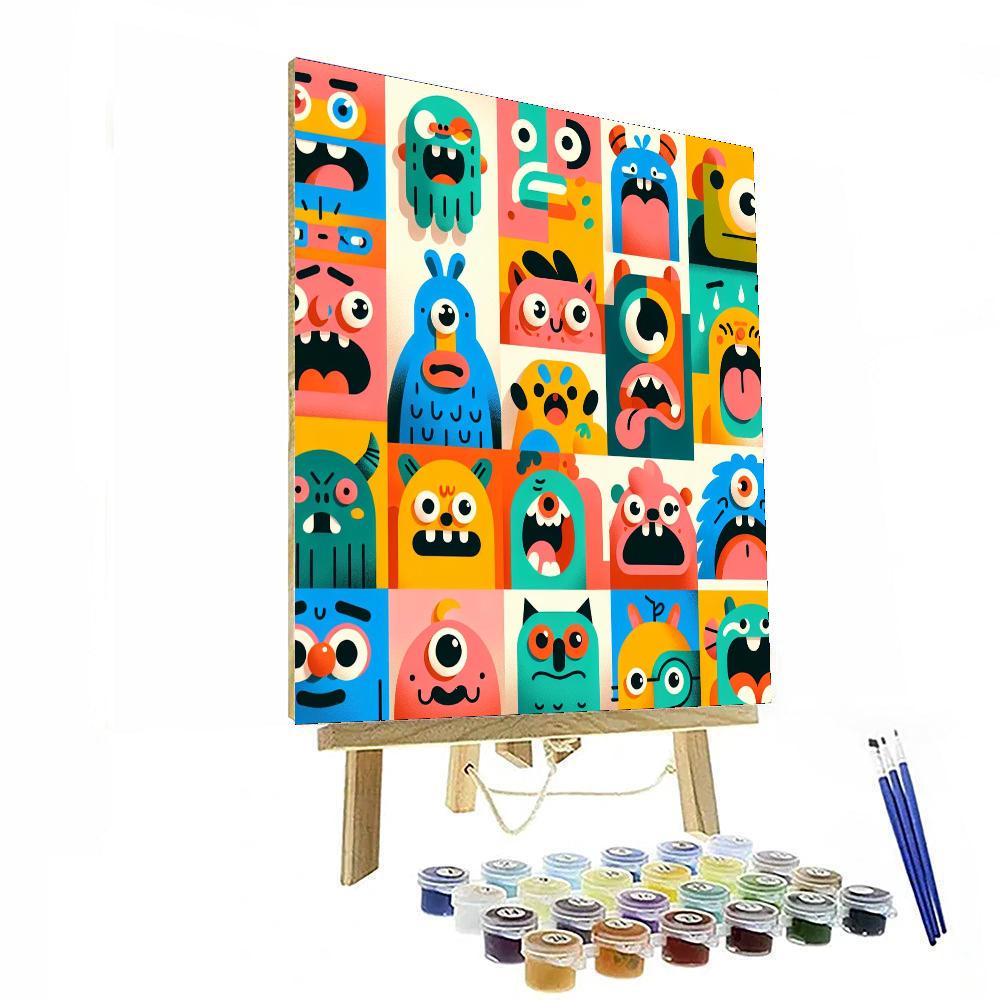 Funny Faces Number Painting