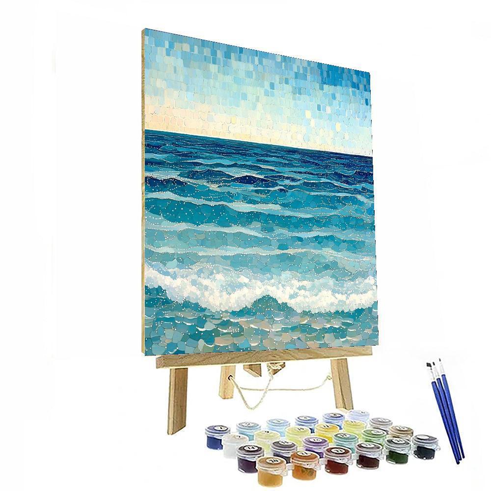 Georges Seurat Inspired Serene Sea Symphony  Paint By Numbers