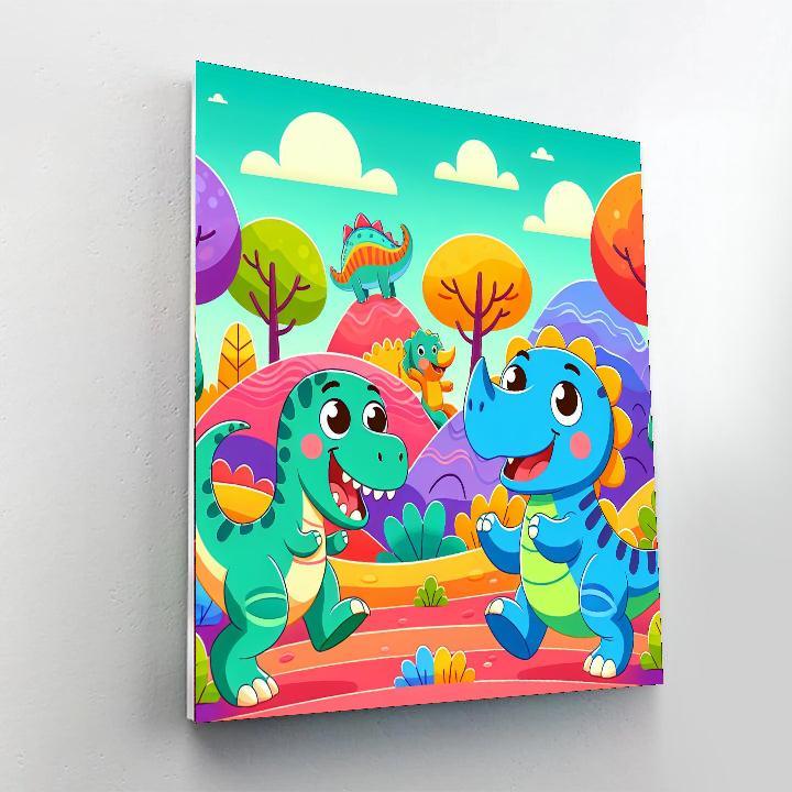 Dinosaur Safari Adventure Paint By Numbers Art