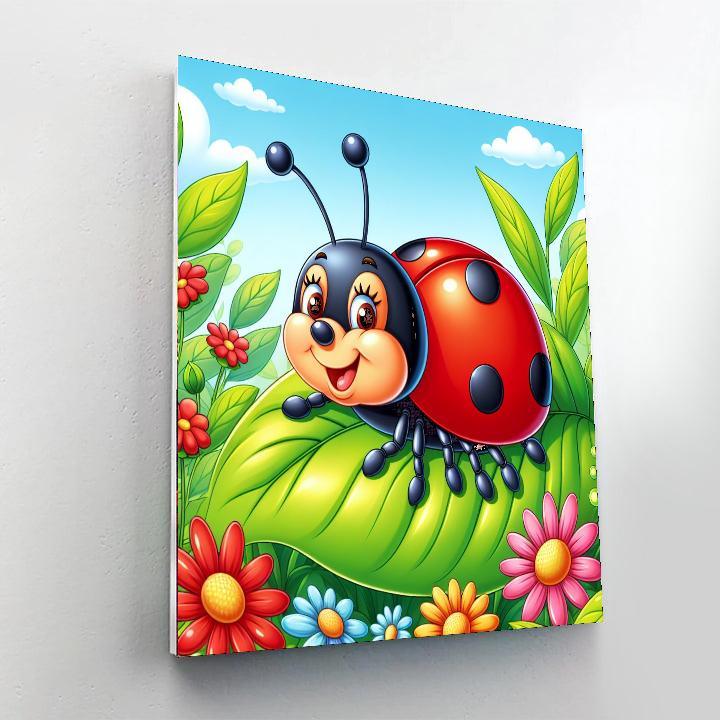Joyful Ladybug Adventure Paint By Numbers
