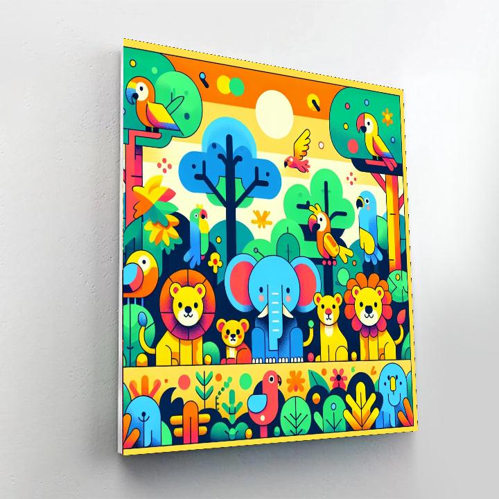 Fun Jungle Safari Painting Number Kit