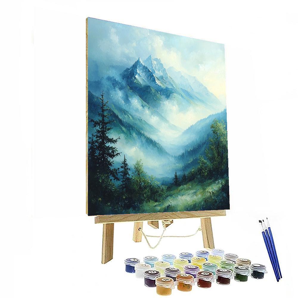 Caspar David Friedrich Inspired Misty Morning In The Mountains  Paint By Numbers Kits