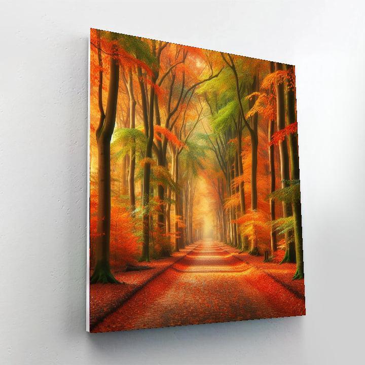 Luminous Autumn Pathway Painting Number Kit